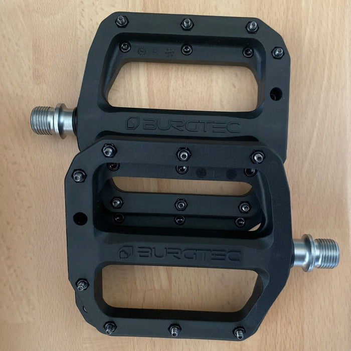 black Burgtec MK4 Composite Flat Pedals
