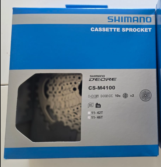 the Shimano Deore CS-M4100 10-speed mountain bike cassette