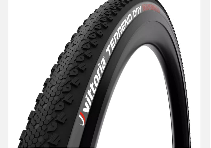 Vittoria Terrano Dry Graphene 2.0 700C Tubeless Ready Folding Gravel Tyre, Black/Anthracite, 700x38c