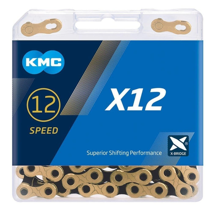 KMC X12 Gold / Black 12 Speed Bike Chain – 126L