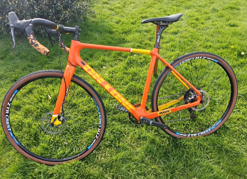 On one gravel bike