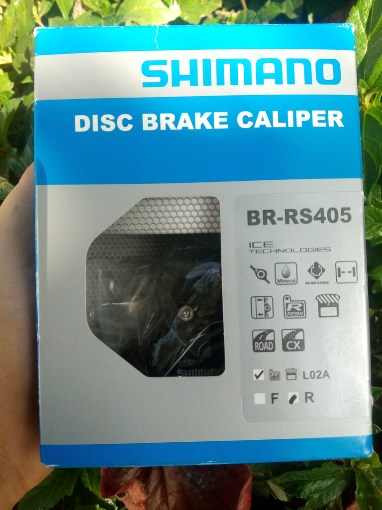 Shimano BR-RS405 Disc Brake CALIPER Front FLAT-MOUNT w/RESIN PAD-REAR